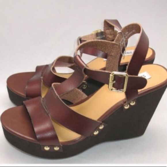 Steve Madden Brown Platform Wedges - Picture 1 of 6